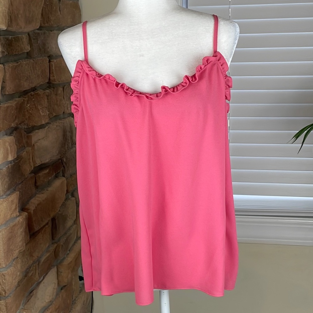 1 STATE ~ Ruffled Adjustable Camisole ~ Cherry Blossom ~ Brand New!
